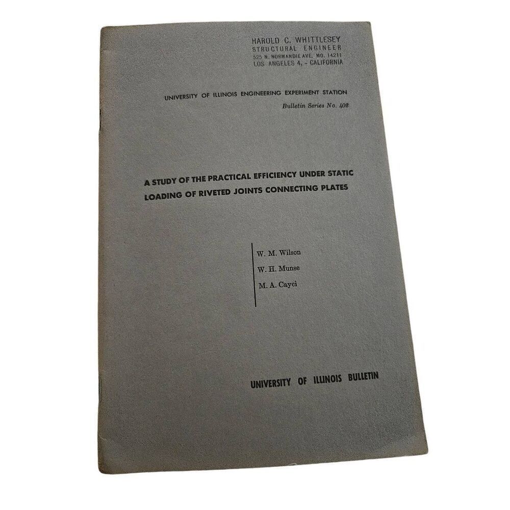 University of Illinois bulletin no. 408 a study of the practical efficiency unde